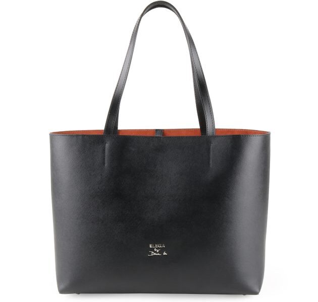 Elega by Dana M Dámská kožená shopper kabelka Grande 69562 – černá