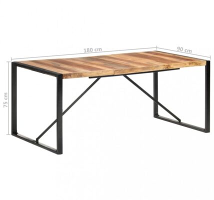 Jedálenský stôl masívne drevo / kov Dekorhome 180x90x75 cm