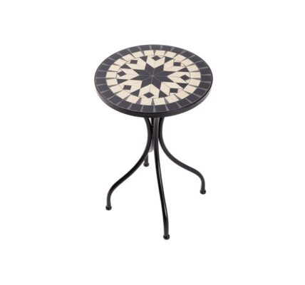 PALAZZO Záhradný stolík 35 cm – krémová/čierna