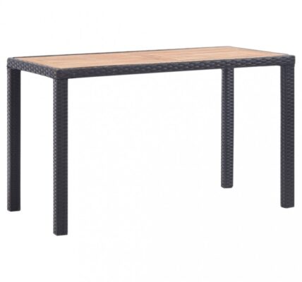 Záhradný stôl 123×60 cm čierna / hnedá Dekorhome