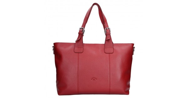 Elegantná dámska kožená kabelka Katana Silvia – červená