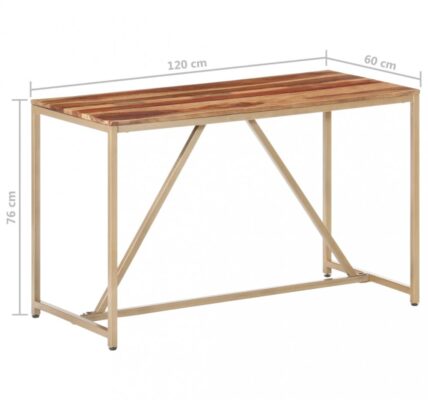 Jedálenský stôl masívne drevo / oceľ Dekorhome 120x60x76 cm