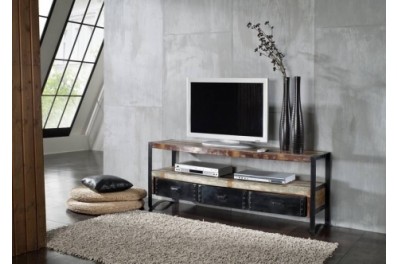 Bighome – INDUSTRY TV stolík 145×60 cm, staré drevo