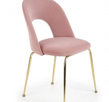 Jedálenská stolička K385 zamat / zlatá Halmar Ružová