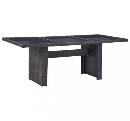 Záhradný jedálenský stôl 200×100 cm čierna Dekorhome