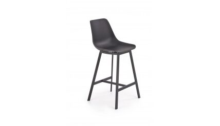 Barová stolička Isa (plast, kov, čierna)
