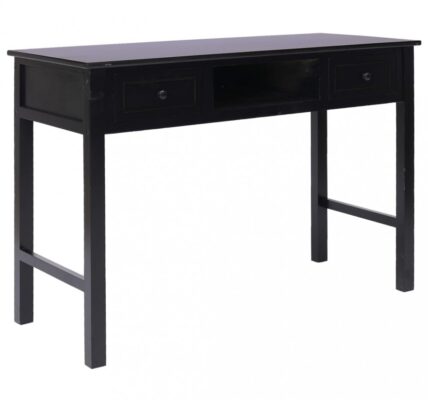 Písací stôl s 2 zásuvkami masívne drevo Dekorhome Čierna