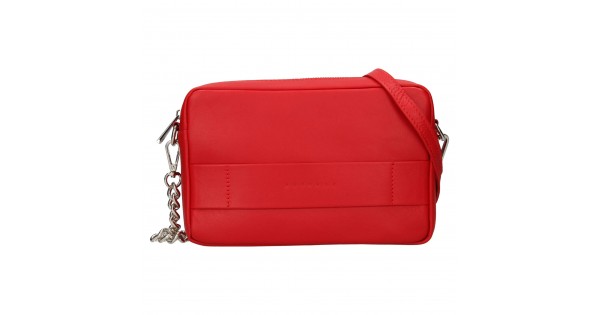 Trendy dámska kožená crossbody kabelka Facebag Ninas – svetle červená