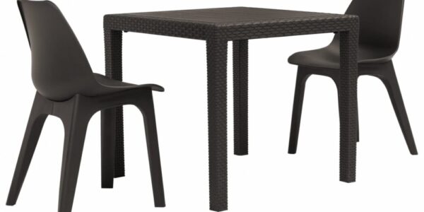 Záhradný bistro set 3 ks plast Dekorhome Hnedá