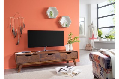 Bighome – SKANE TV stolík 134×34 cm, palisander, hnedá