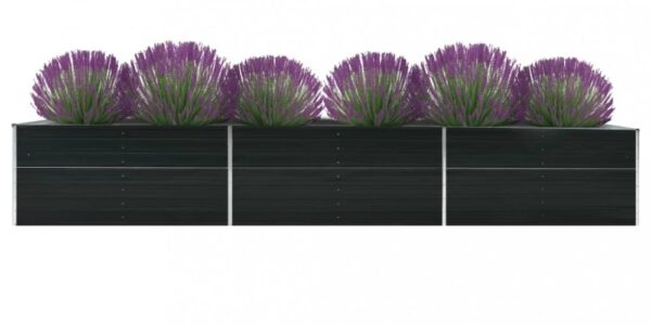 Záhradný kvetináč pozinkovaná oceľ 480x80x77 cm Dekorhome Antracit