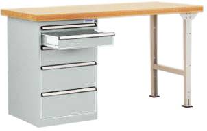 Systém pracovných stolov COMBI model 1 s masívnou bukovou doskou, ŠxHxH = 2000 x 700 x 840 mm Manuflex WC5079.7035 WC5079.7035