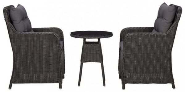 Záhradný bistro set 3 ks čierna / sivá Dekorhome