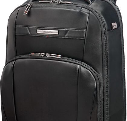 Samsonite Kožený batoh na notebook 14.1″ Pro-DLX5 17 l – černá