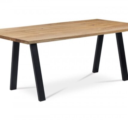 Jedálenský stôl DS-K180 OAK 180×90 cm masív dub / čierna Autronic