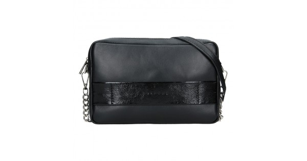 Trendy dámska kožená crossbody kabelka Facebag Ninas – čierna