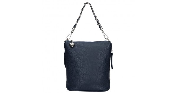 Dámska kožená kabelka Facebag Roberta – tmavo modrá