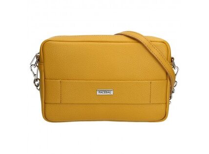 Trendy dámska kožená crossbody kabelka Facebag Nina – žltá
