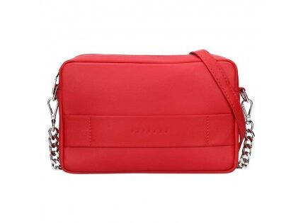Trendy dámska kožená crossbody kabelka Facebag Ninas – červená