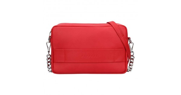 Trendy dámska kožená crossbody kabelka Facebag Ninas – červená