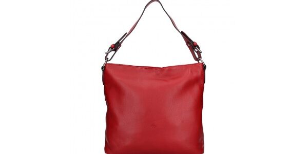 Elegantná dámska kožená kabelka Katana Olma – červená