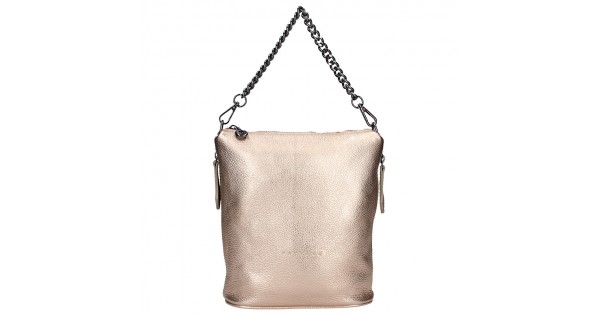 Dámska kožená kabelka Facebag Marta – zlatá