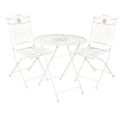TERRACE HILL Balkónový set 2 ks stoličky a 1 ks stôl – krémová