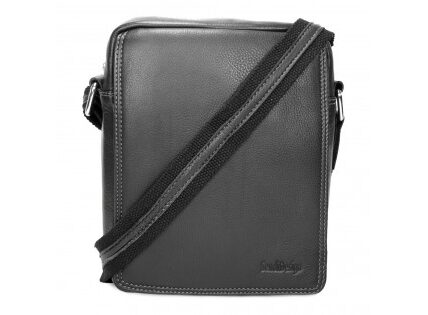 Pánska kožená taška cez rameno SendiDesign IG005 – čierna