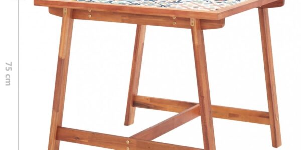 Záhradný jedálenský stôl mozaika / masívna akácia Dekorhome 88x88x75 cm
