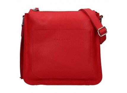 Trendy dámska kožená crossbody kabelka Facebag Miriana – červená