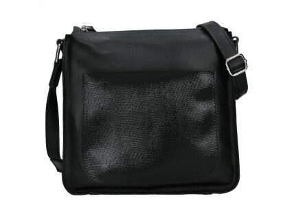 Trendy dámska kožená crossbody kabelka Facebag Miriana – černá