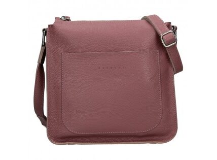 Trendy dámska kožená crossbody kabelka Facebag Miriana – ružová