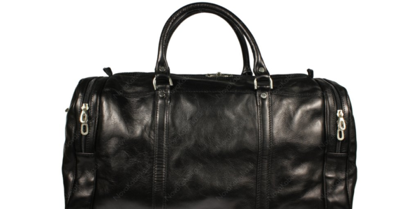 Čierna kožená cestovná taška Saba Nera