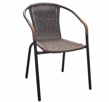 Židle, stohovatelná, hnědá/ černé nohy, DOREN 0000194796 Tempo Kondela