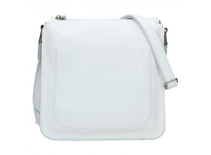 Trendy dámska kožená crossbody kabelka Facebag Miriana – biela