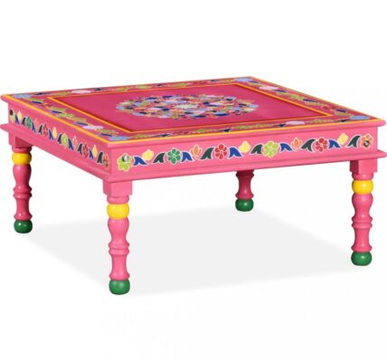 Konferenčný stolík ručne maľovaný Dekorhome Ružová