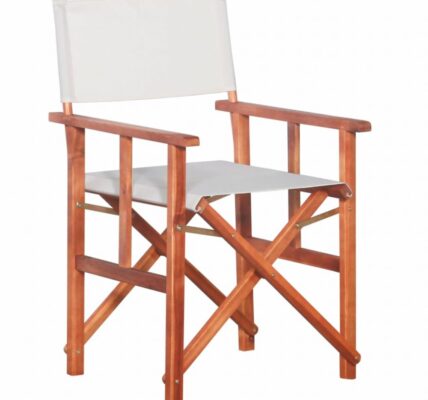 Režisérska stolička akáciové drevo Dekorhome Biela