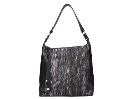 Dámska kožená kabelka Facebag Fionna – čierno-strieborná