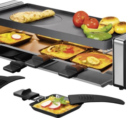 Raclette gril Unold Delice 48765, 1100 W, čierna, strieborná