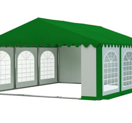 Záhradný párty stan 5x6m PREMIUM Biela / zelená (strecha zelená)