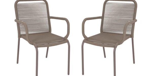 LOOPS Stohovateľné stoličky s podrúčkami set 2 ks