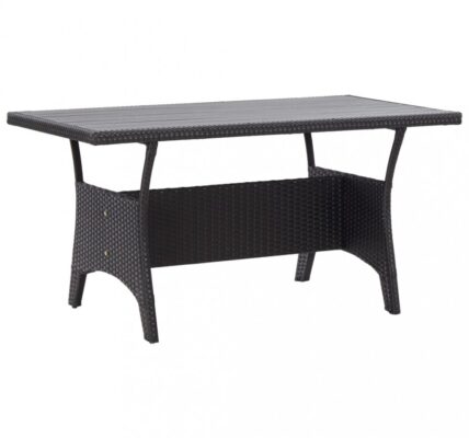 Záhradný stôl 130 x 70 cm polyratan Dekorhome Čierna