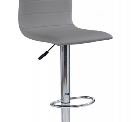 Barová stolička H-21 ekokoža / chróm Halmar Sivá
