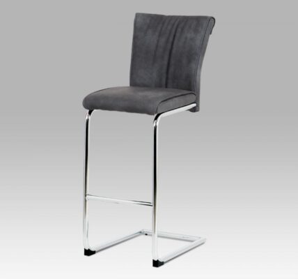Barová stolička BAC-192 ekokoža / kov Autronic Sivá
