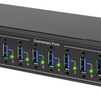 USB 3.0 hub Renkforce 10 portů, 80 mm, čierna