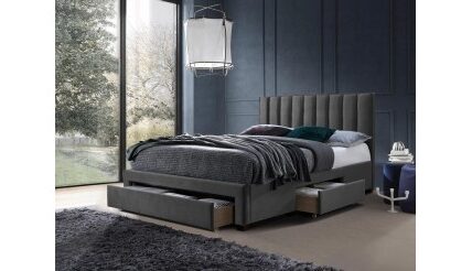Čalúnená posteľ Wolfgang 160×200, sivá, vrátane roštu a ÚP