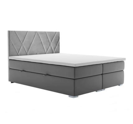 Boxspringová posteľ ORA sivá Tempo Kondela 160 x 200 cm