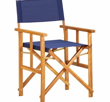 Režisérska stolička akáciové drevo Dekorhome Modrá