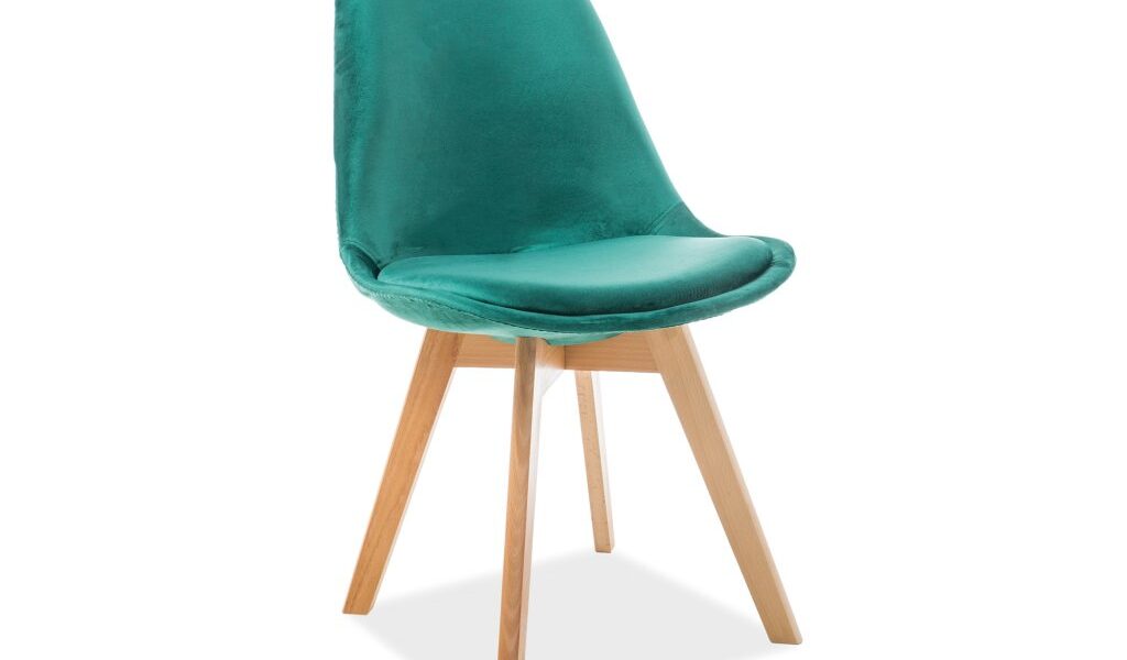 Signal Jedálenská stolička Dior Velvet / buk FARBA: Modrá