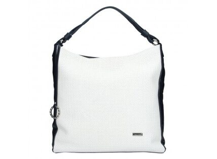 Dámska kožená kabelka Facebag Margaret – bielo-modrá